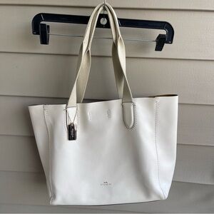 Coach Pebbled Leather Derby Tote Ivory F58660 EXCELLENT Soft